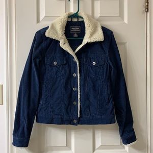 Steve & Barry’s, US M, Navy & White Sherpa Lined Corduroy Jacket